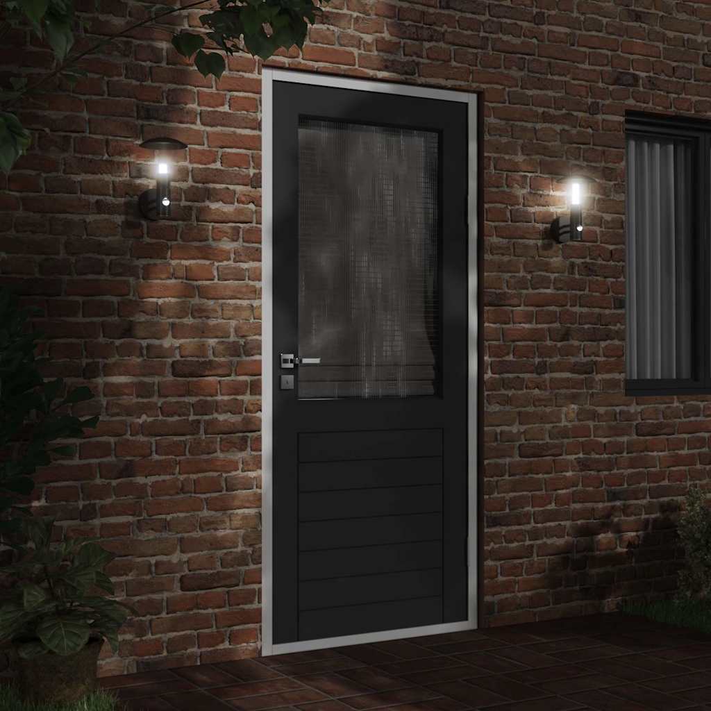 Vidaxx appliques d'extérieur 2 pcs avec capteurs acier inoxydable noir