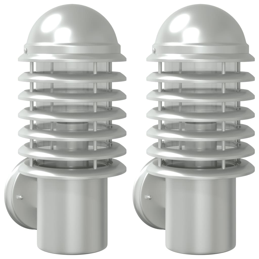 Vidaxx appliques d'extérieur 2 pcs acier inoxydable couleur argent