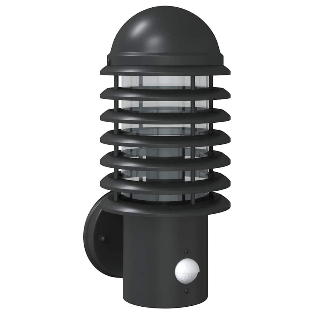 VidaXL applique d'extérieur avec capteur acier inoxydable noir