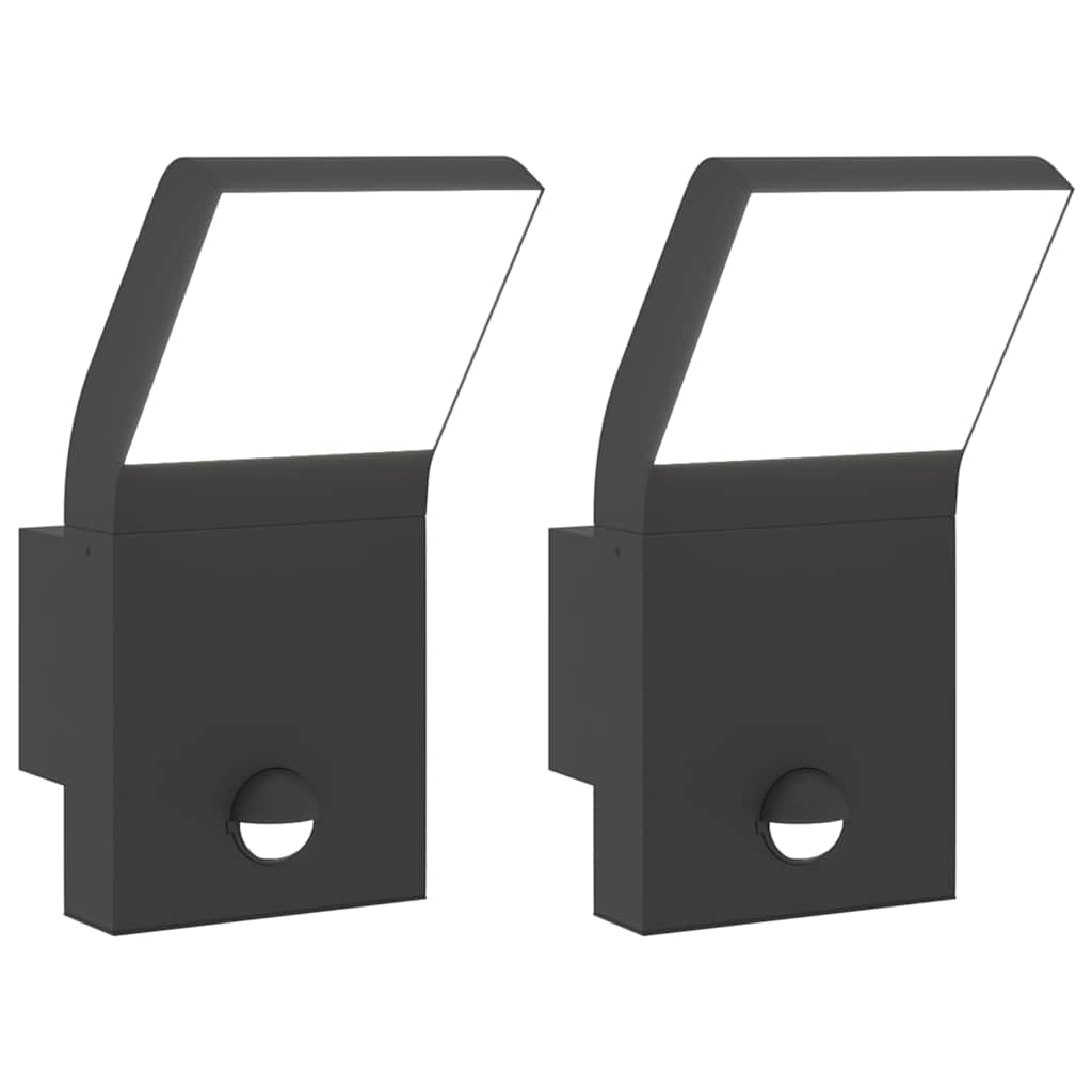 Vidaxx appliques d'extérieur, 2 pcs LED avec capteurs, fonte d'aluminium noir