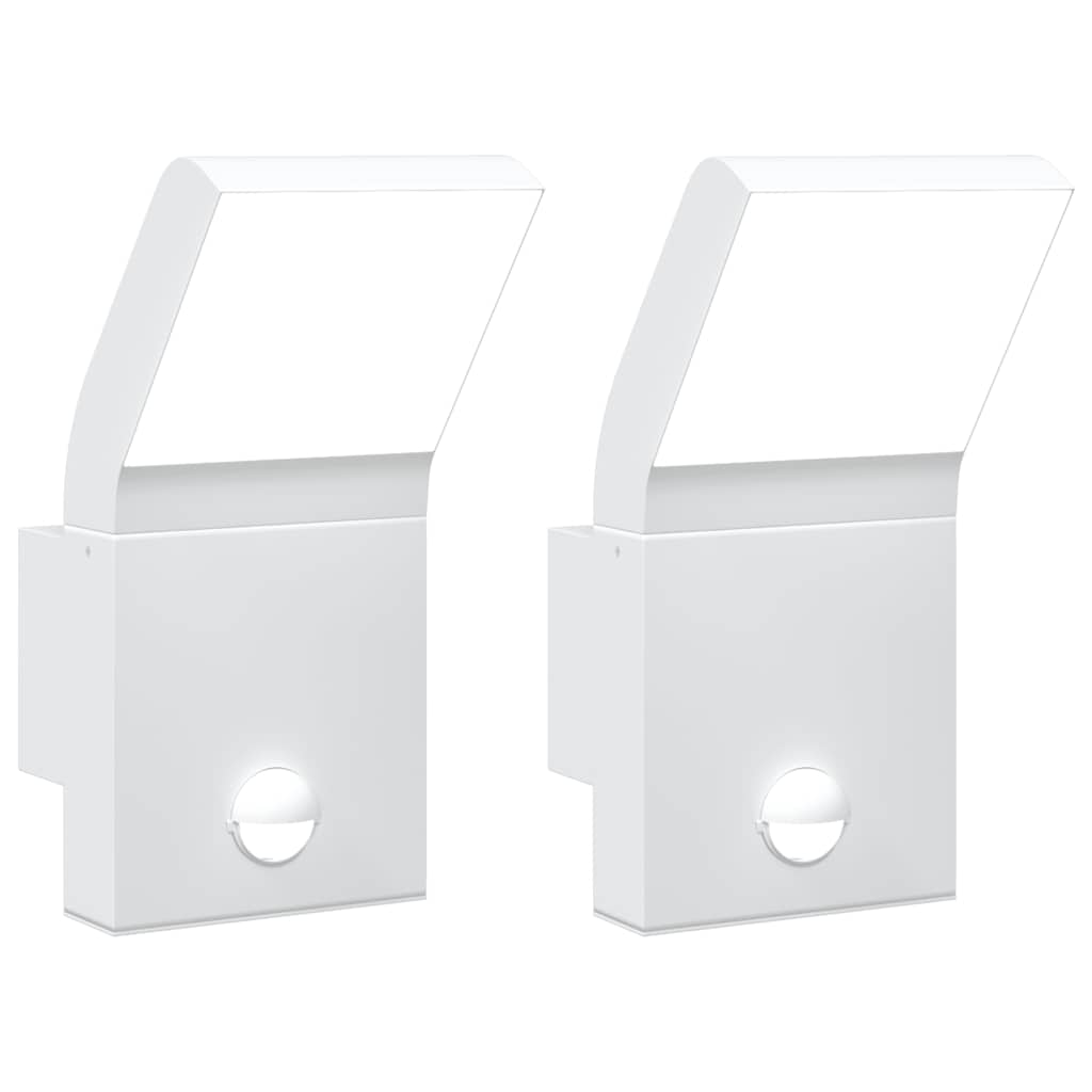 Vidaxx appliques d'extérieur 2 pcs LED avec capteurs fonte d'aluminium blanc