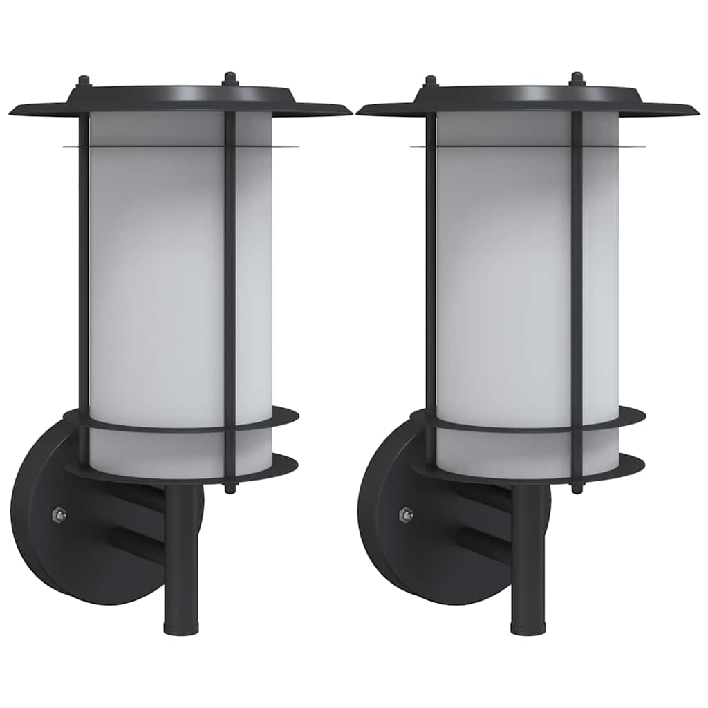 VidaXL appliques d'extérieur 2 pcs acier inoxydable noir