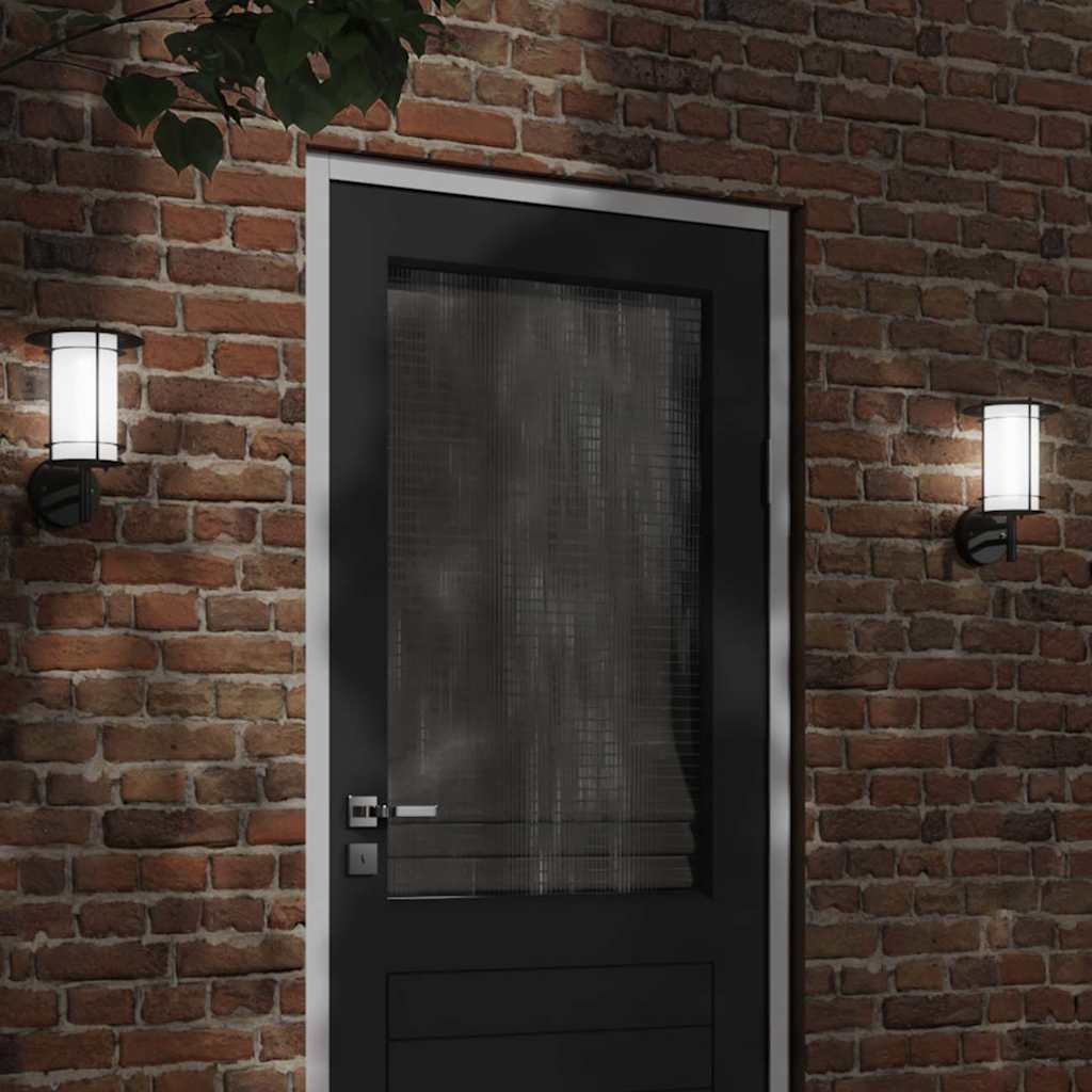 VidaXL appliques d'extérieur 2 pcs acier inoxydable noir