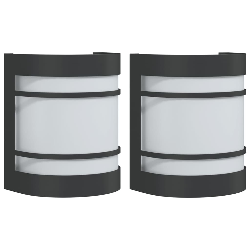 VidaXL appliques d'extérieur 2 pcs acier inoxydable noir
