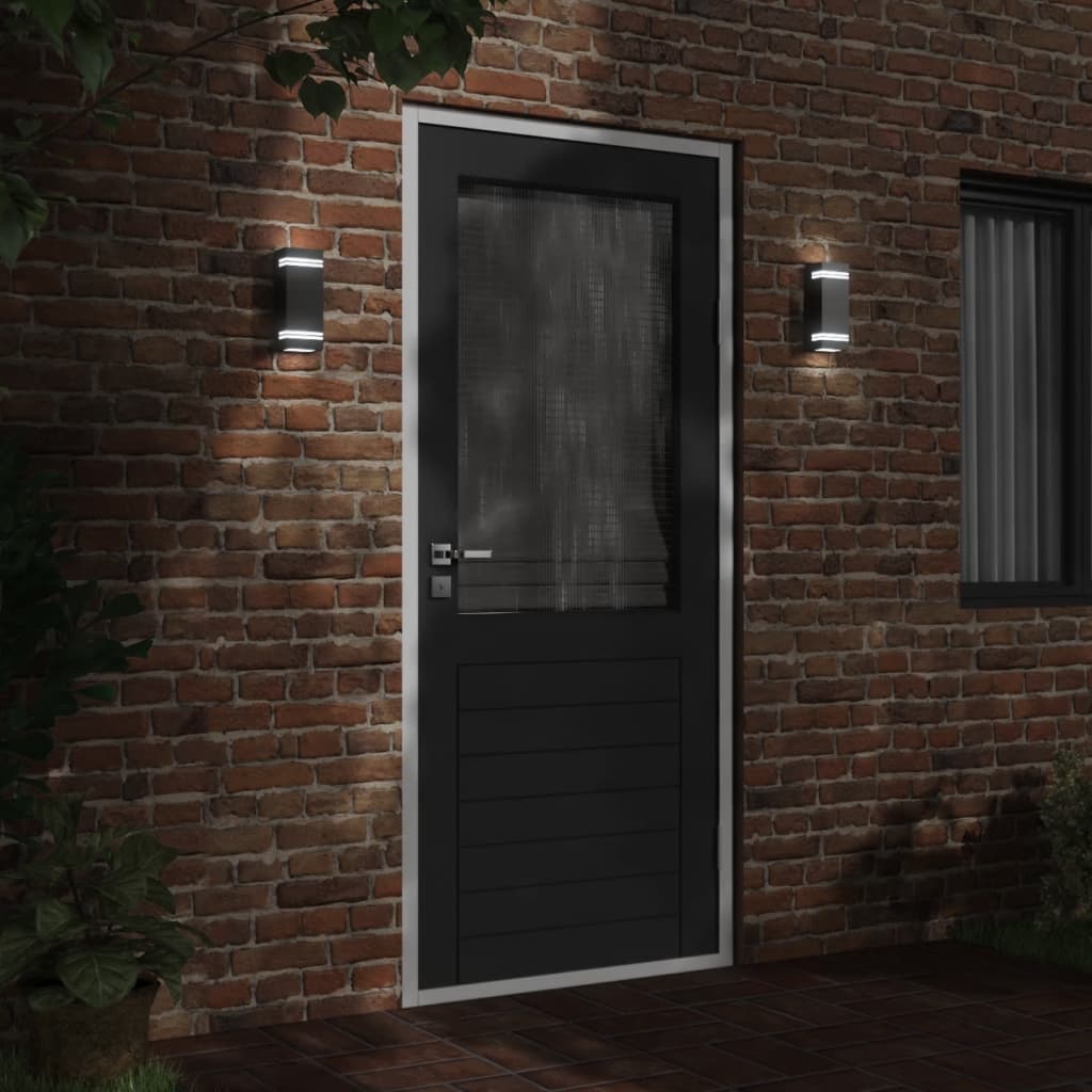 VidaXL appliques d'extérieur 2 pcs acier inoxydable noir