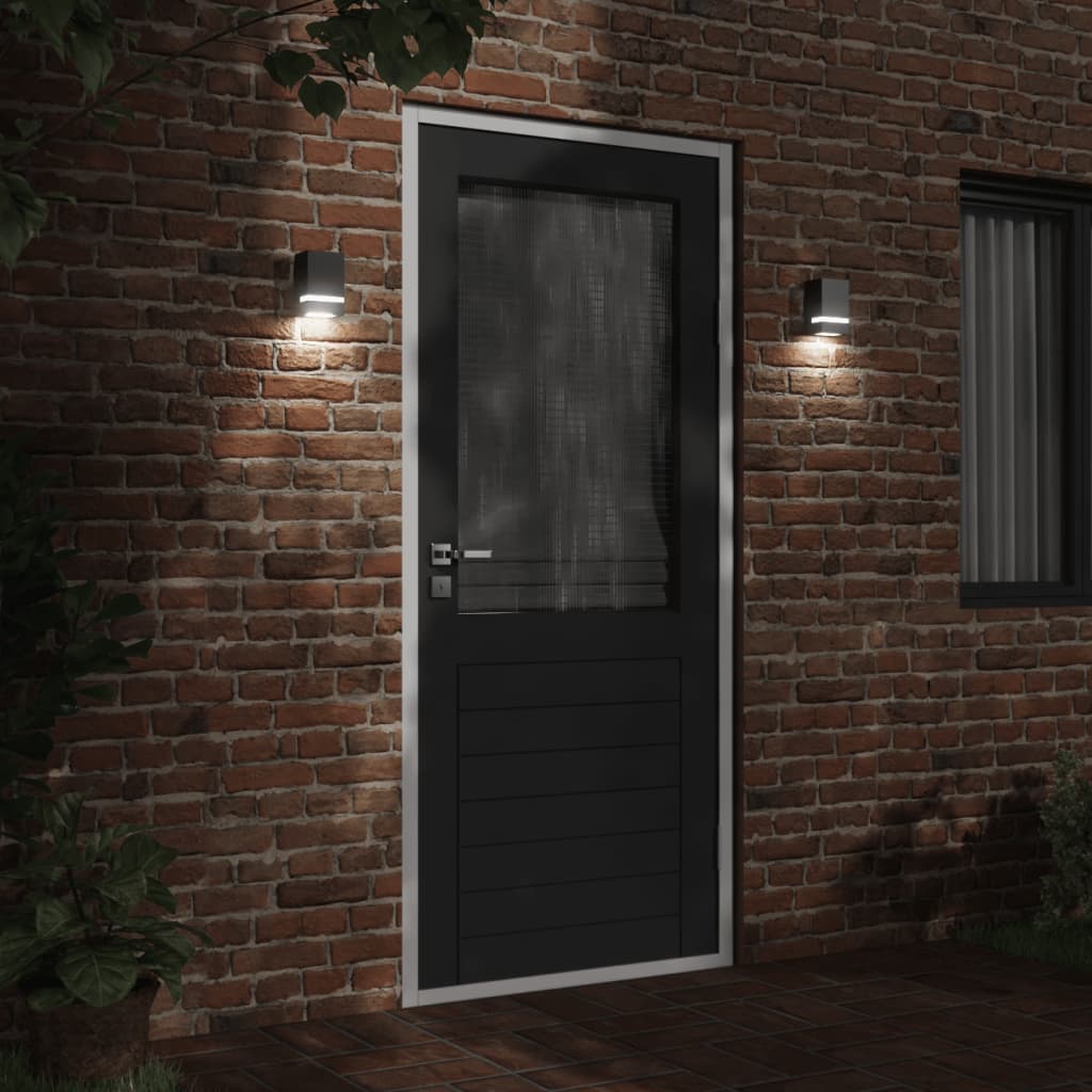 VidaXL appliques d'extérieur 2 pcs acier inoxydable noir