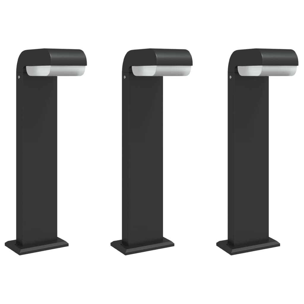 Vidaxx lampes d'extérieur sur pied 3 pcs 50 cm fonte d'aluminium noir