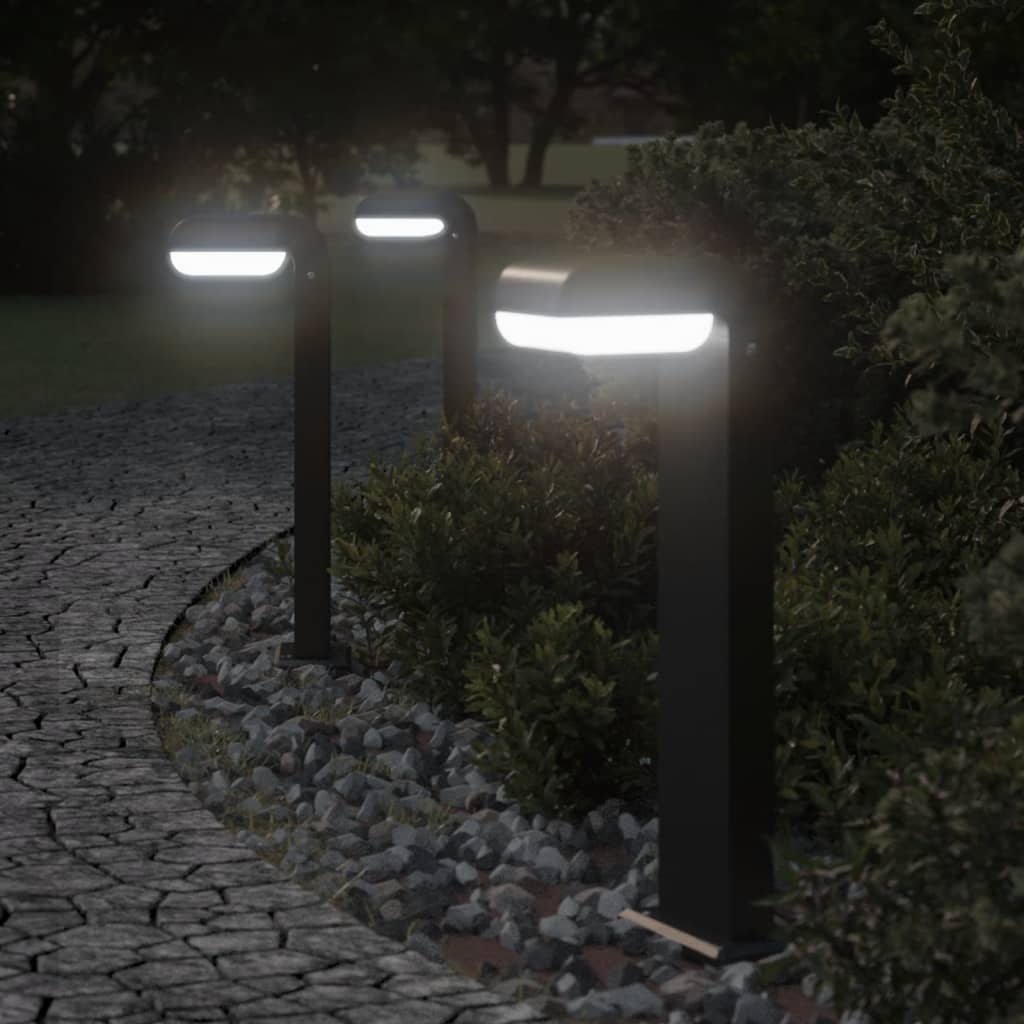 Vidaxx lampes d'extérieur sur pied 3 pcs 50 cm fonte d'aluminium noir