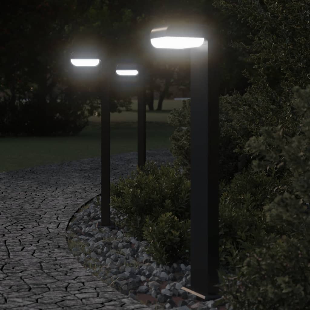 Vidaxx lampadaires d'extérieur 3 pcs 80 cm fonte d'aluminium noir