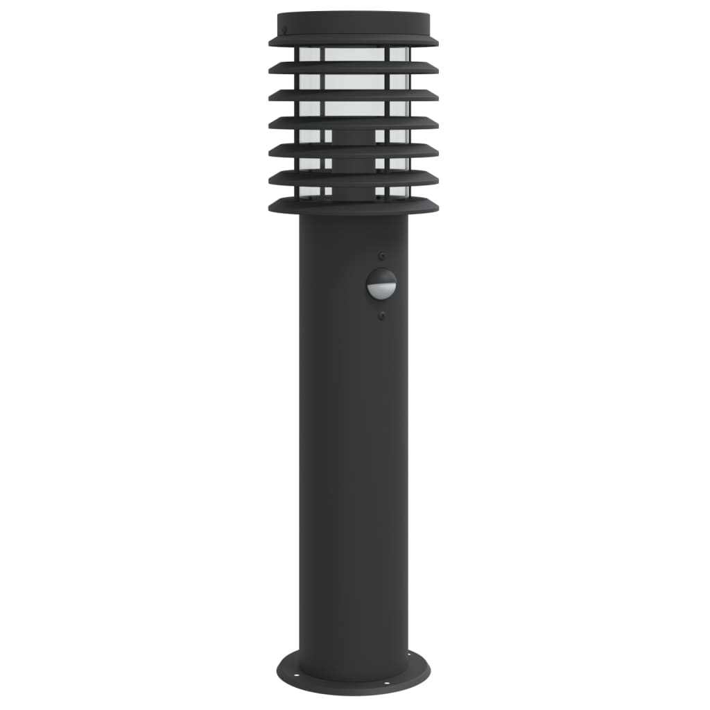 VidaXL lampadaire d'extérieur avec capteur 60 cm acier inoxydable noir