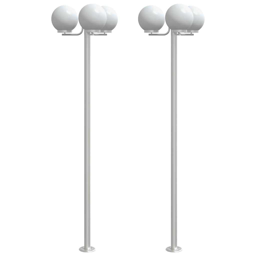 Vidaxx lampadaire d'extérieur 2 pcs 215 cm acier inoxydable couleur argent