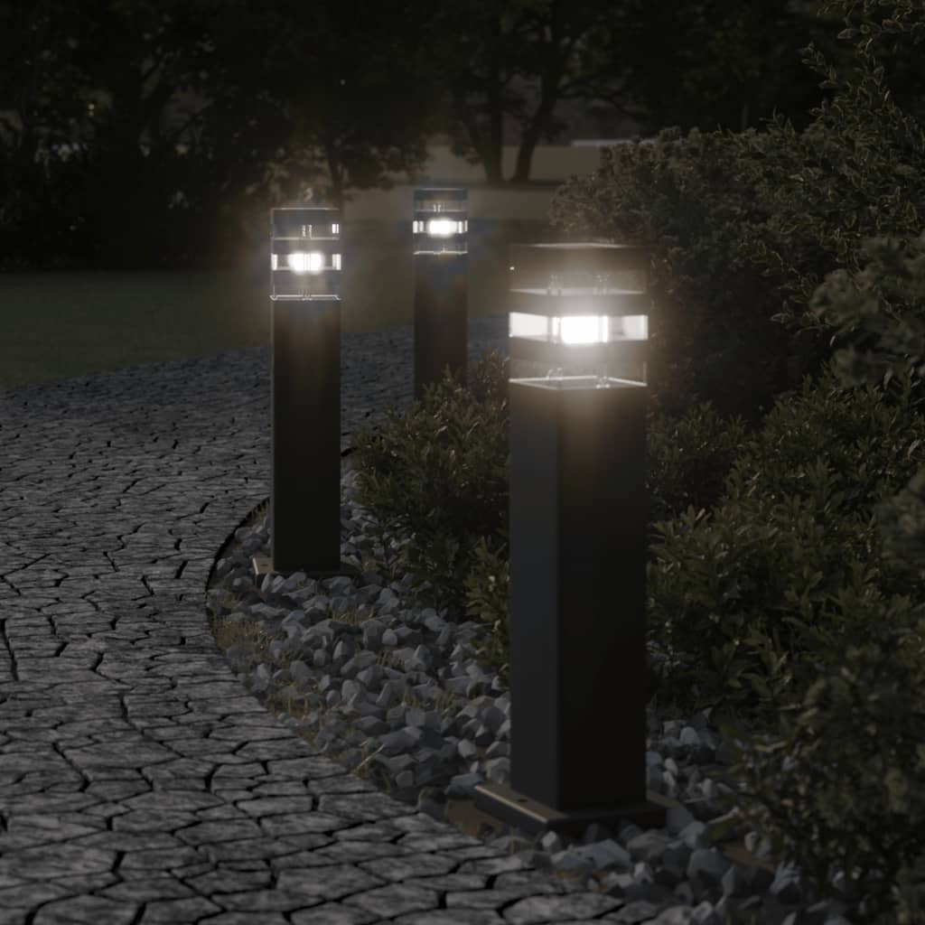 Vidaxx lampadaires d'extérieur 3 pcs 50 cm aluminium noir