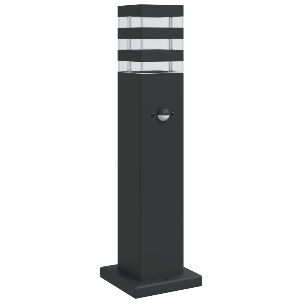 VidaXL lampadaires d'extérieur avec capteur 50 cm aluminium noir