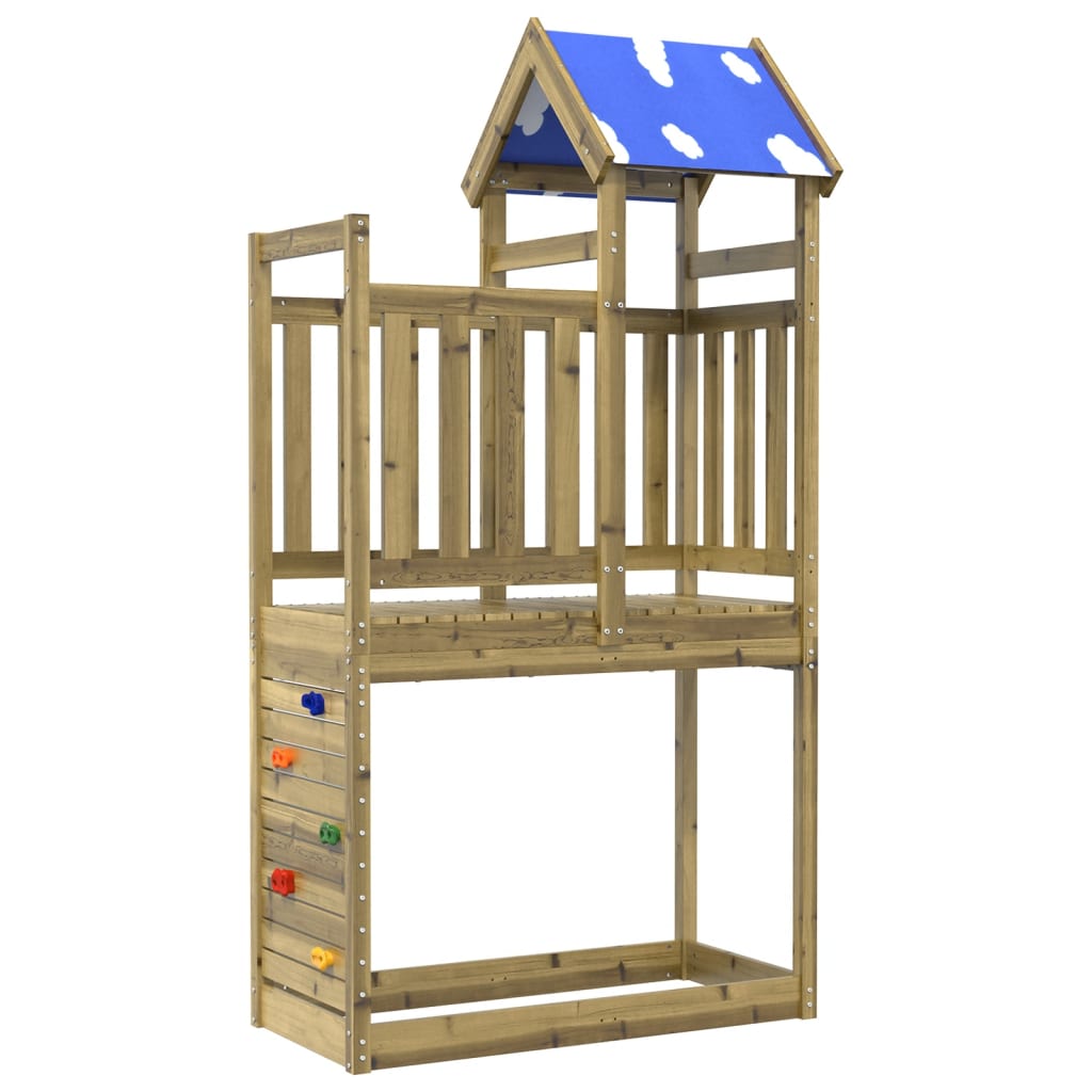 Tour de jeu Vidaxx avec paroi rocheuse 110,5x52,5x215 cm bois imprégné