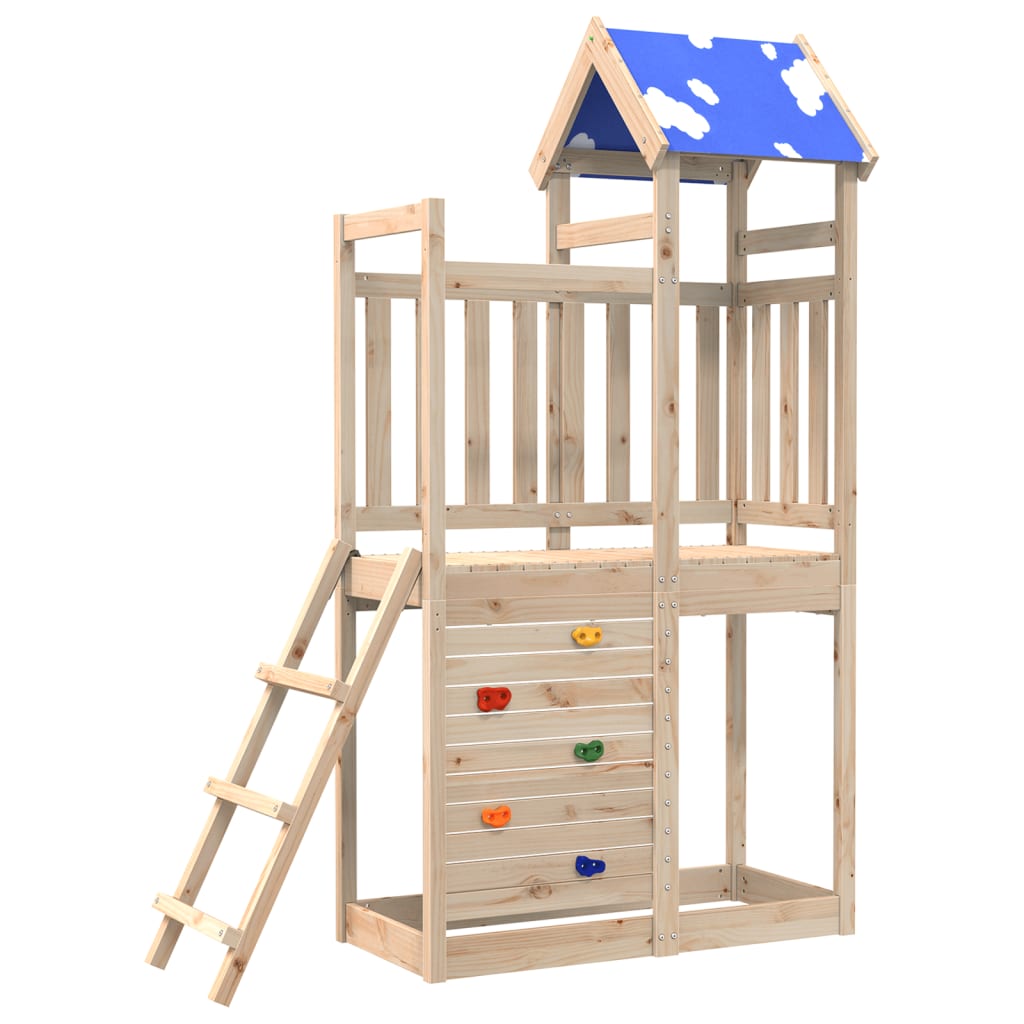 VidaXL Tour de jeu avec paroi rocheuse 110,5x52,5x215 cm Pin massif