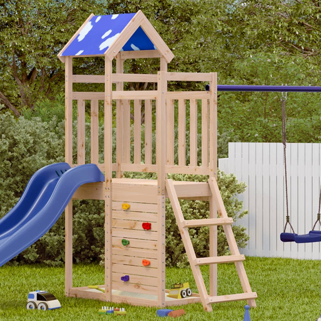 VidaXL Tour de jeu avec paroi rocheuse 110,5x52,5x215 cm Pin massif