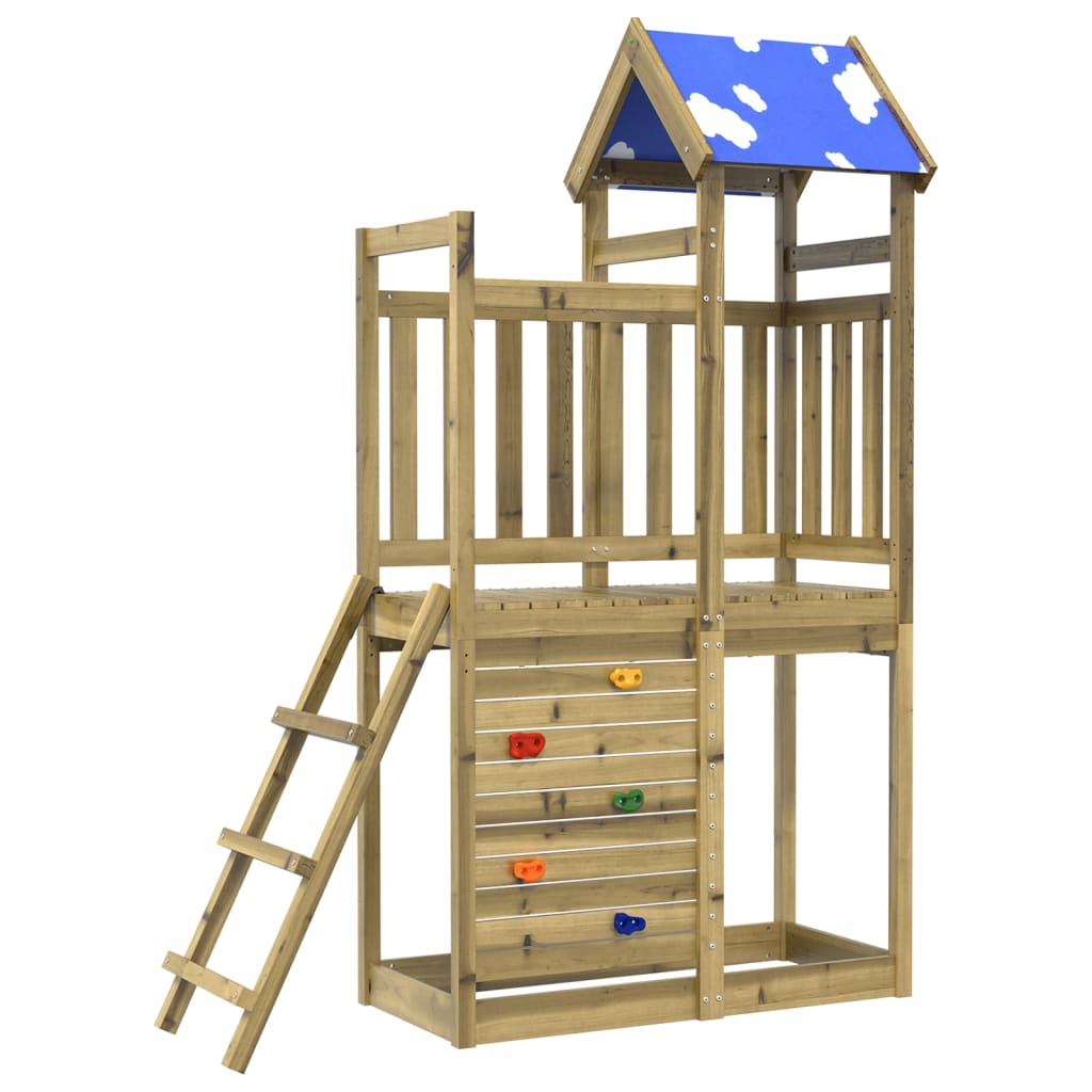 VidaXL Tour de jeu avec paroi rocheuse 110,5x52,5x215 cm Bois imprégné