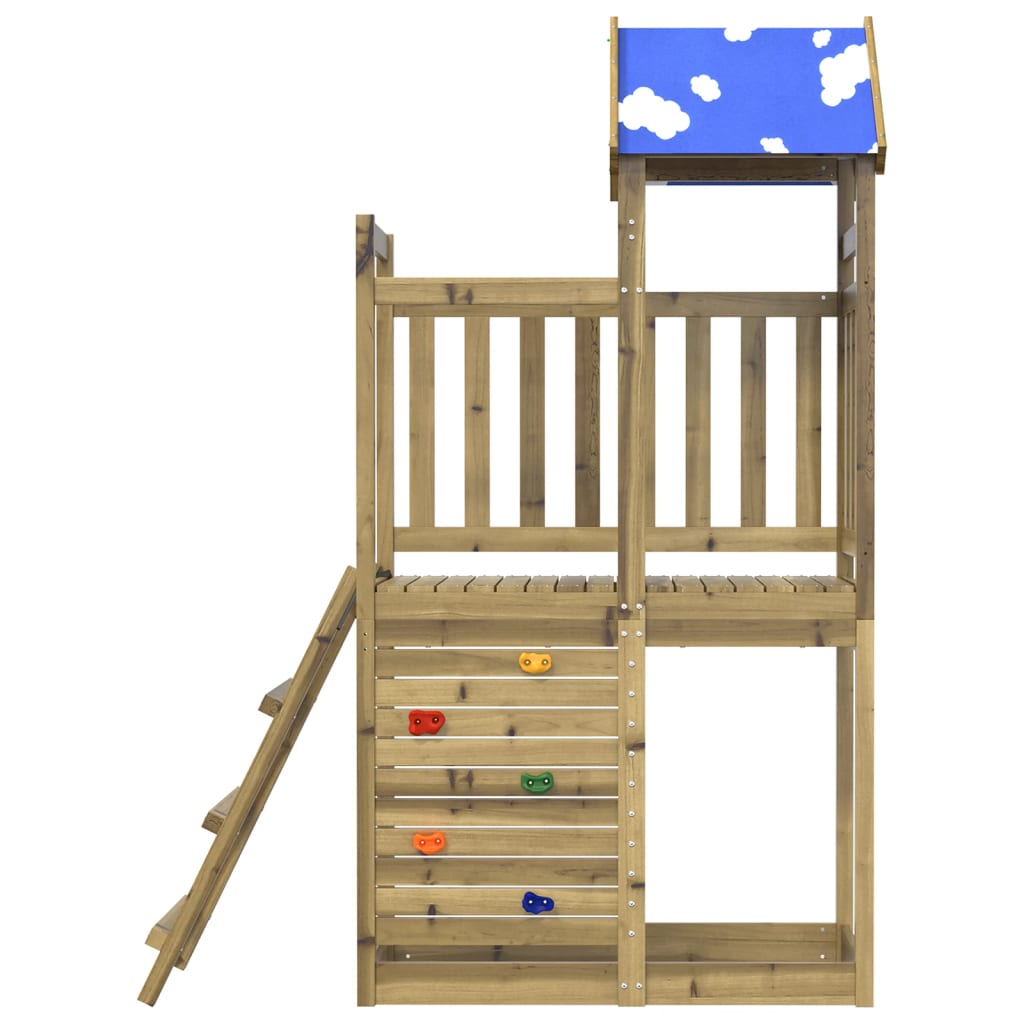 VidaXL Tour de jeu avec paroi rocheuse 110,5x52,5x215 cm Bois imprégné