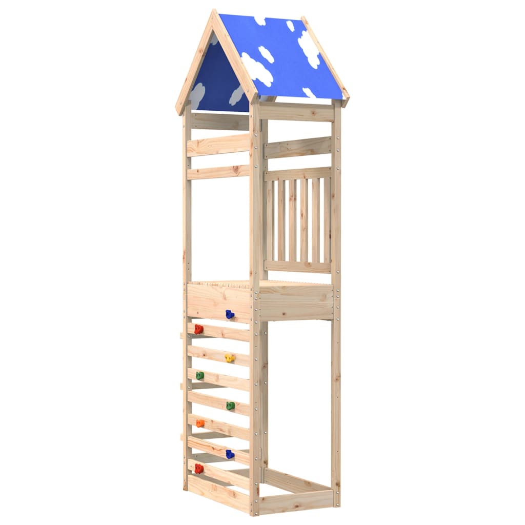 Tour de jeu Vidaxx avec mur d'escalade 85x52,5x265 cm en bois de pin massif