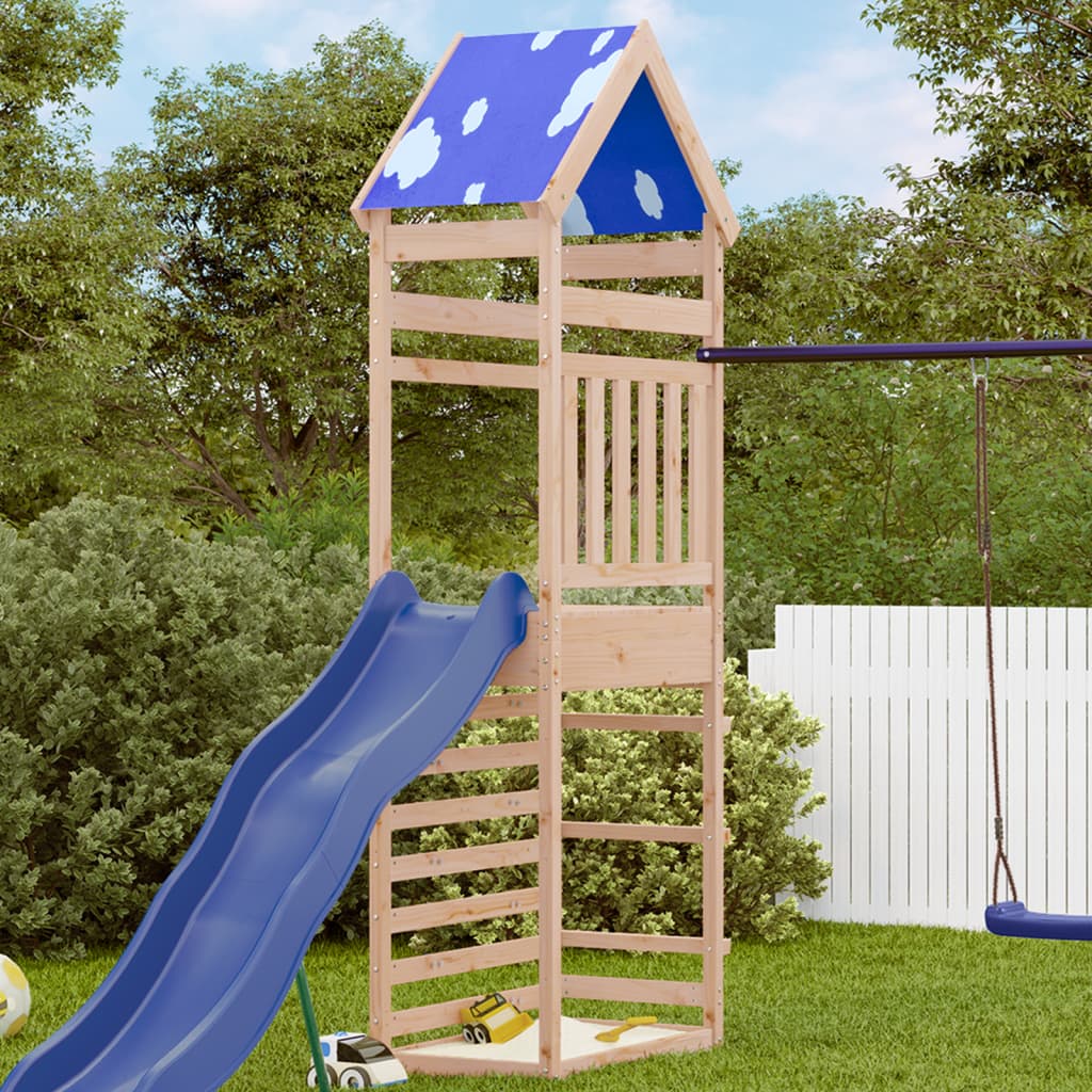 Tour de jeu Vidaxx avec mur d'escalade 85x52,5x265 cm en bois de pin massif