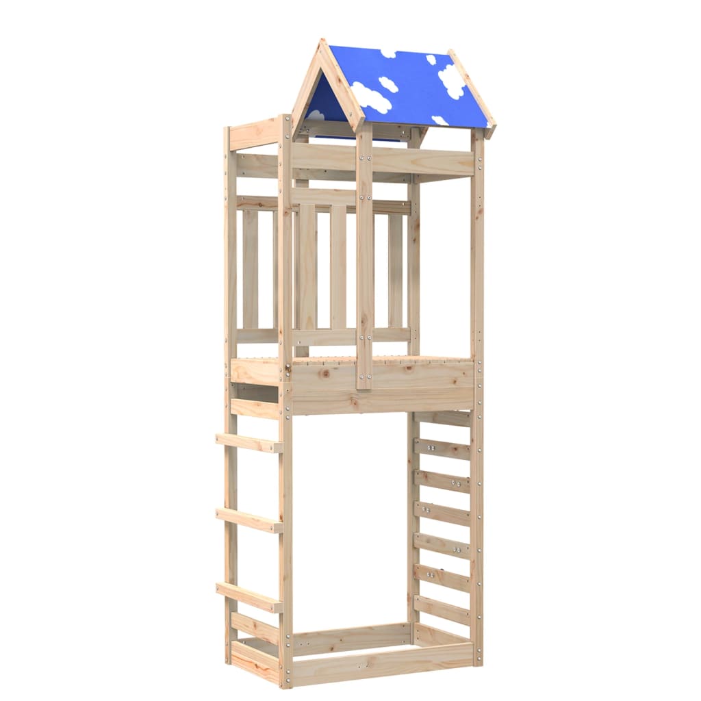 VidaXL Tour de jeu avec paroi rocheuse 85x52,5x239 cm bois de pin massif