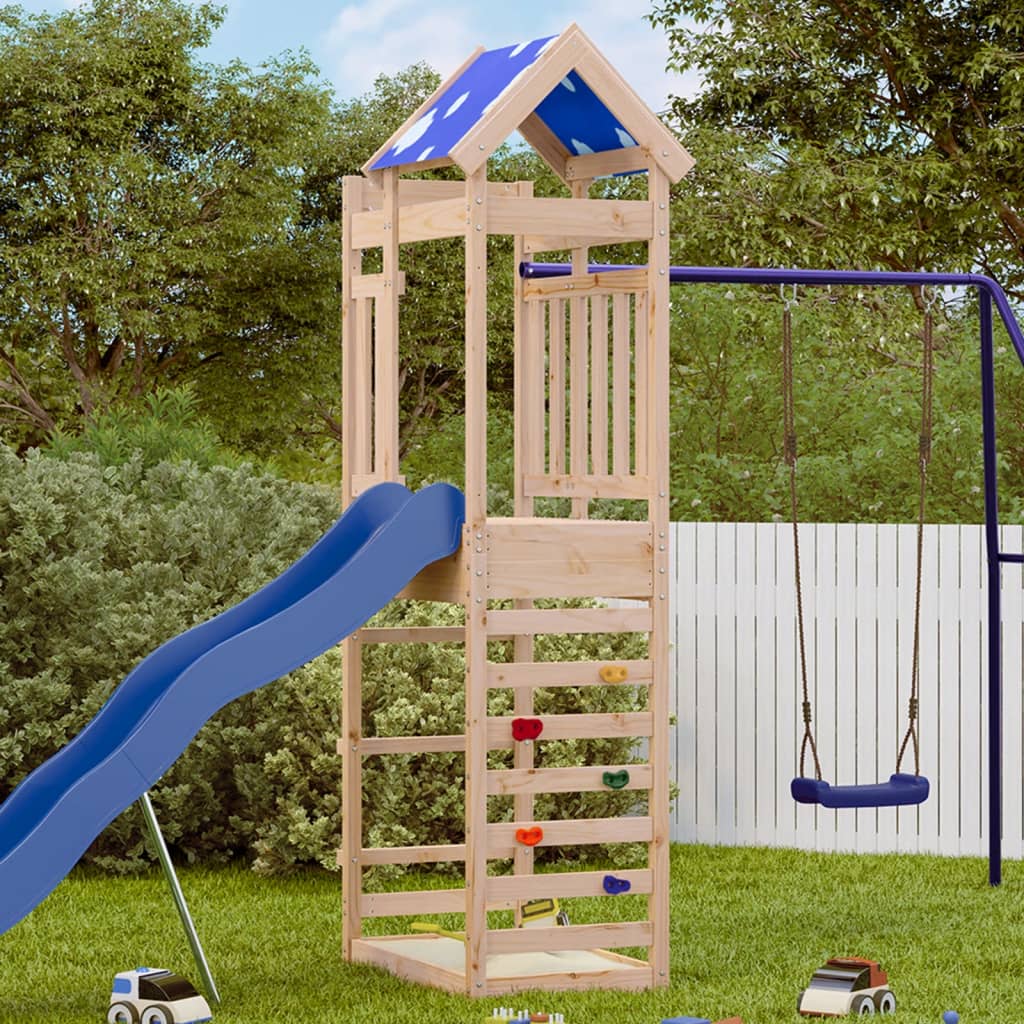 VidaXL Tour de jeu avec paroi rocheuse 85x52,5x239 cm bois de pin massif
