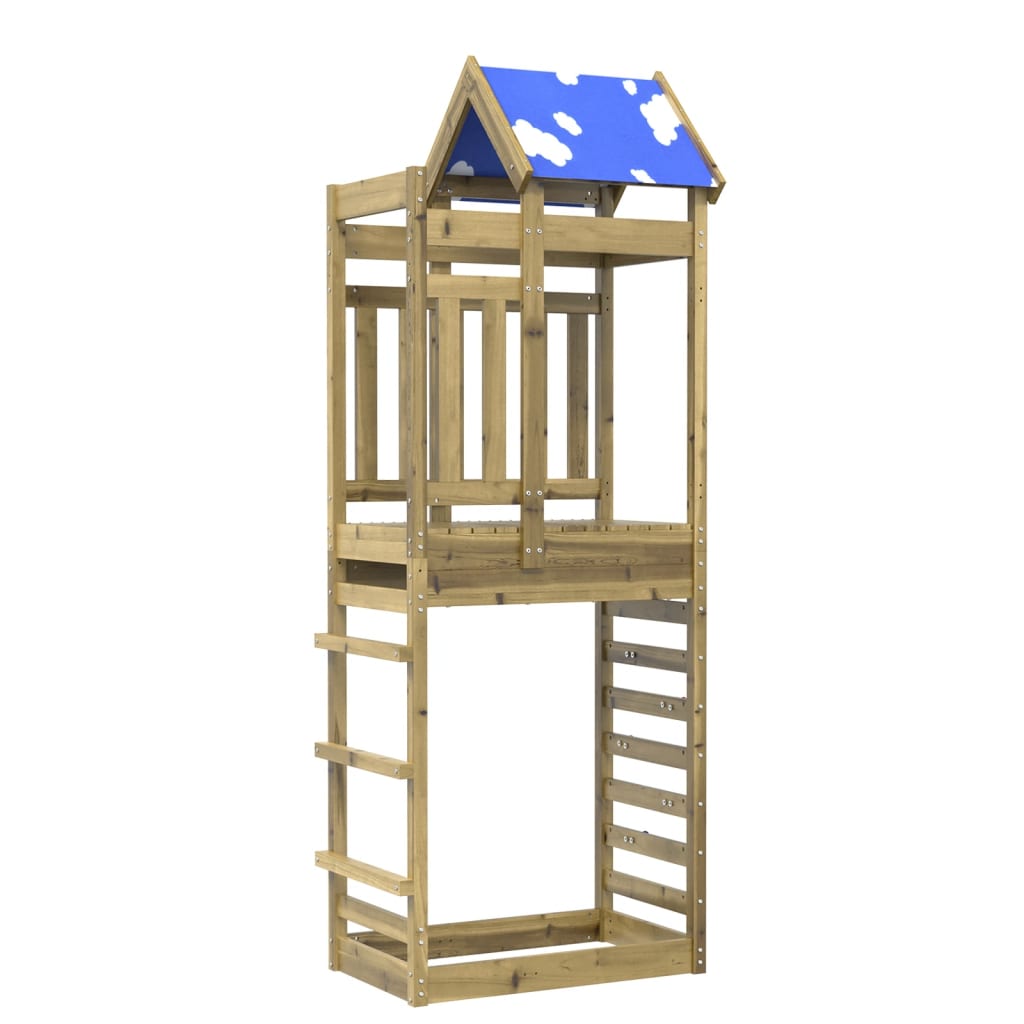 VidaXL Tour de jeu avec paroi rocheuse 85x52,5x239 cm Bois imprégné