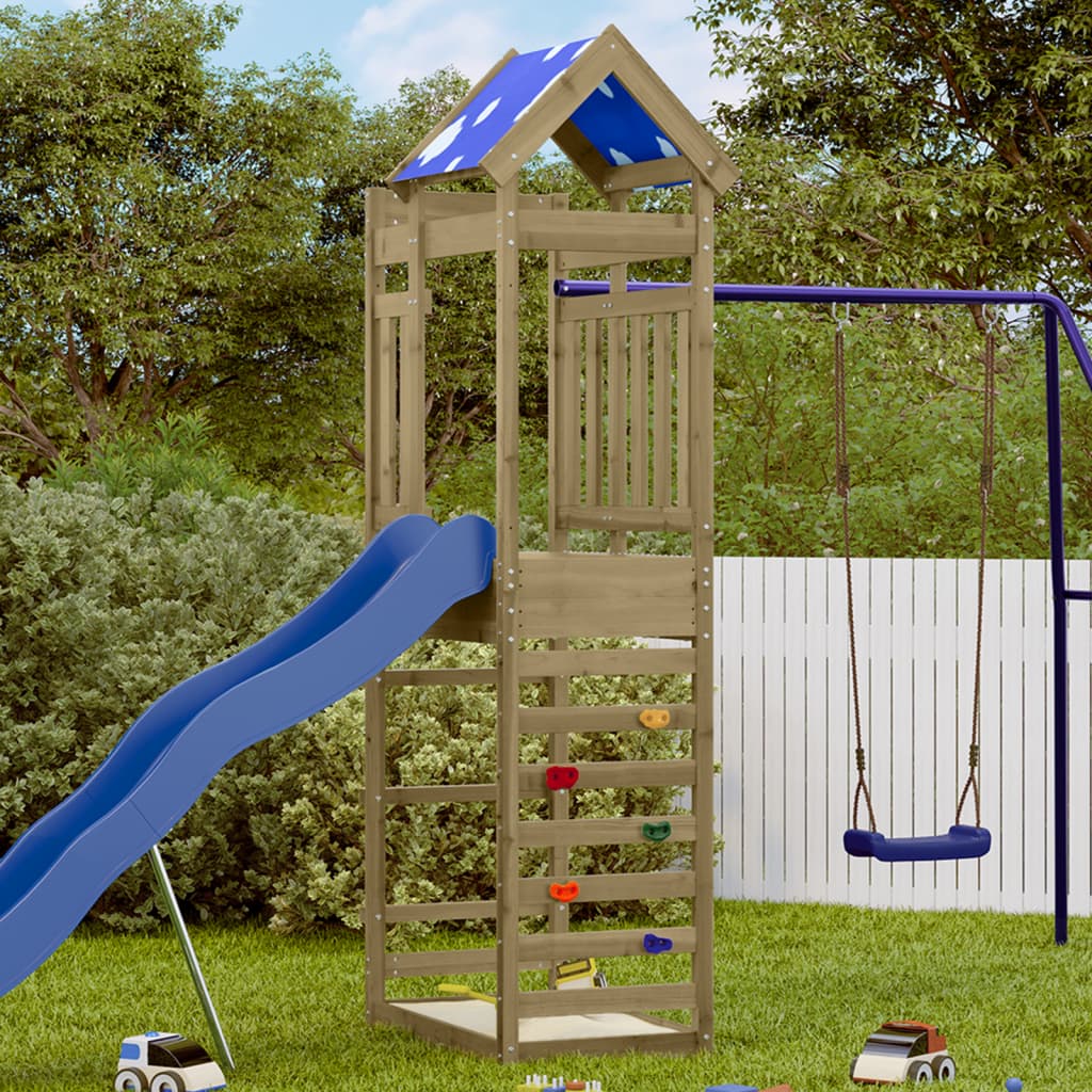 VidaXL Tour de jeu avec paroi rocheuse 85x52,5x239 cm Bois imprégné