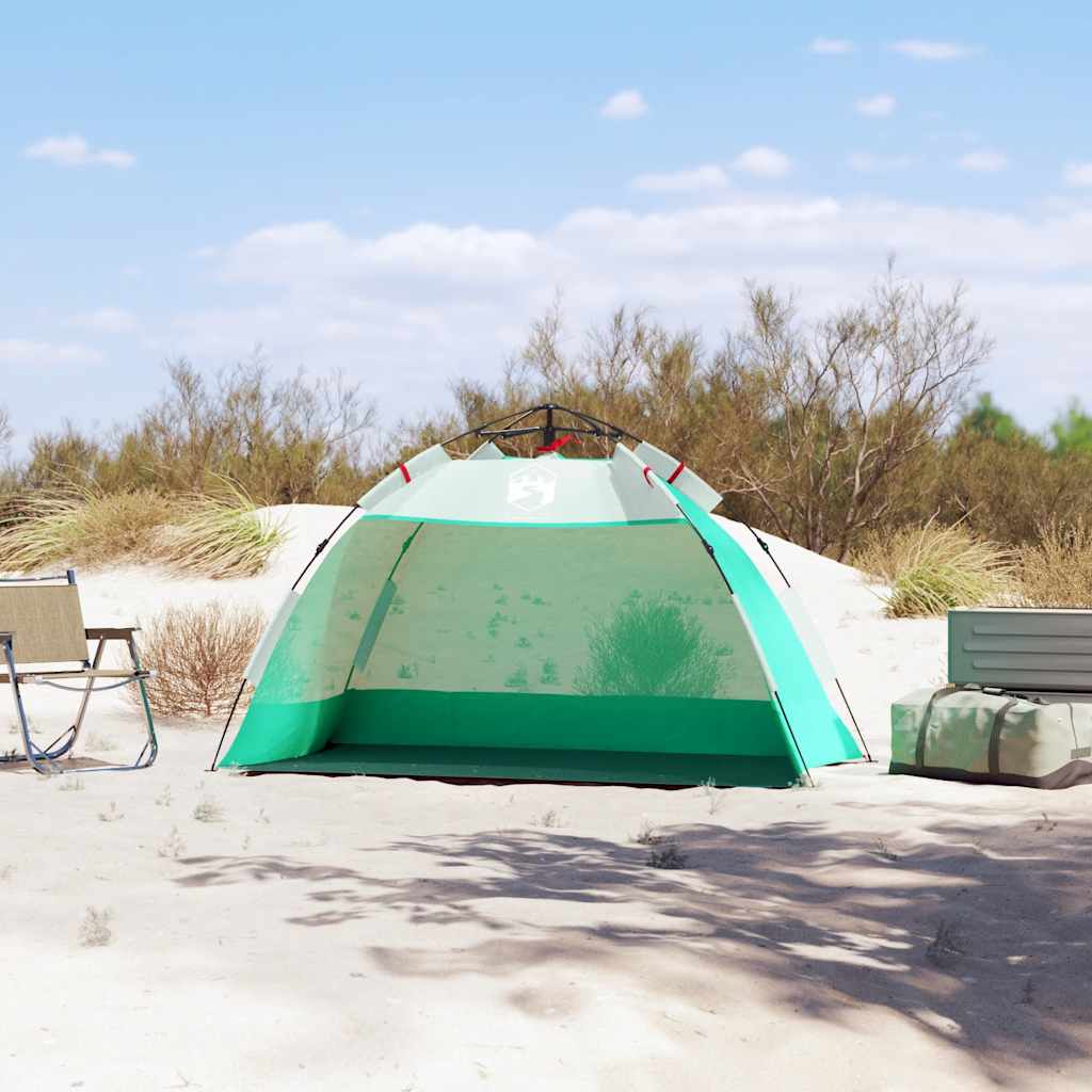 VidaXL tente de plage 2 personnes étanche à dégagement rapide vert d'eau