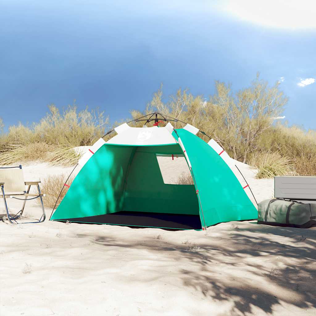 VidaXL tente de plage 2 personnes étanche à dégagement rapide vert d'eau