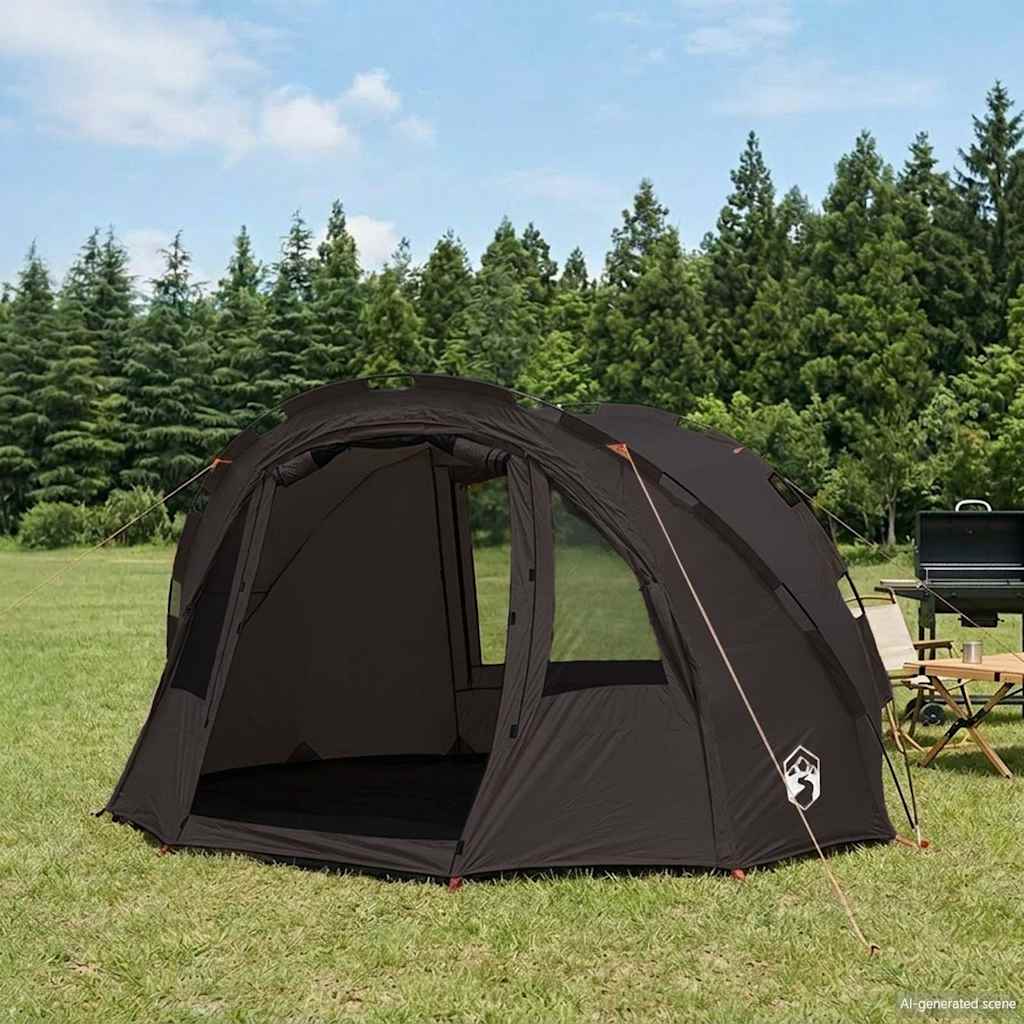 VidaXL tente de pêche 4 personnes imperméable marron