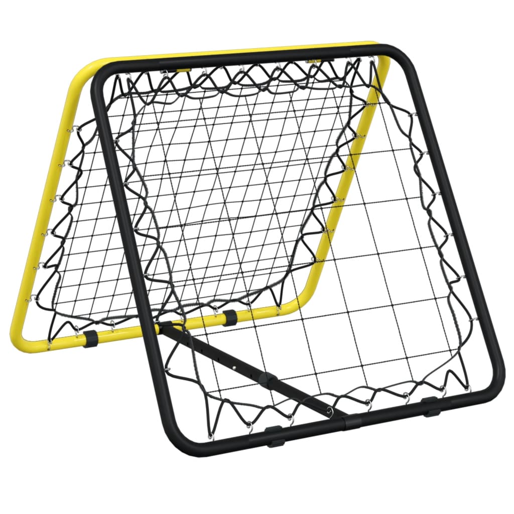 Vidaxl rebondeur de football double face réglable acier jaune et noir