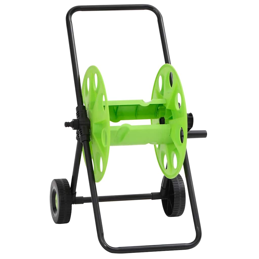 Vidaxl chariot enrouleur de tuyau pour tuyau 60 m 1 2 acier vert