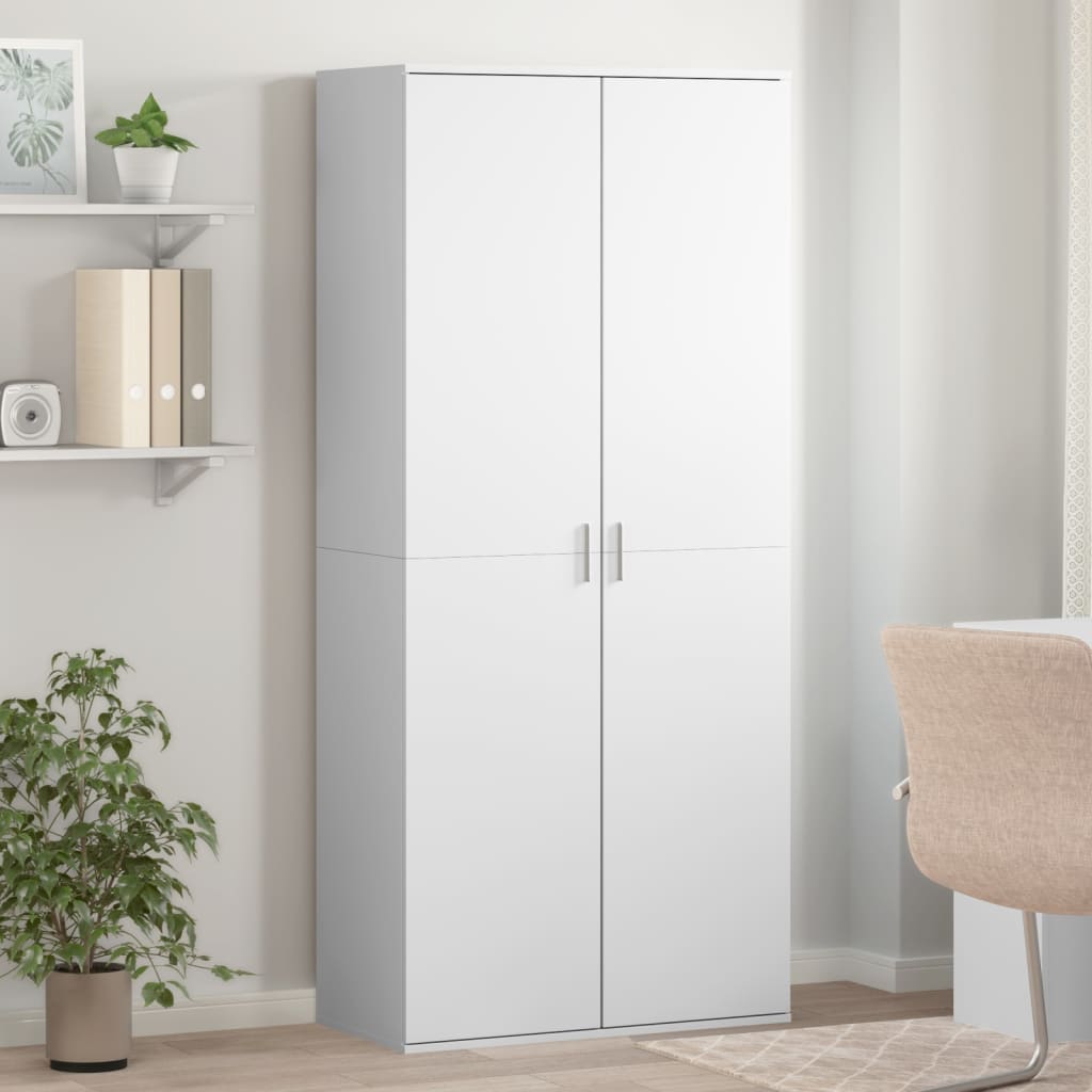 VidaXL Armoire à chaussures 80x39x178 cm bois d'ingénierie blanc