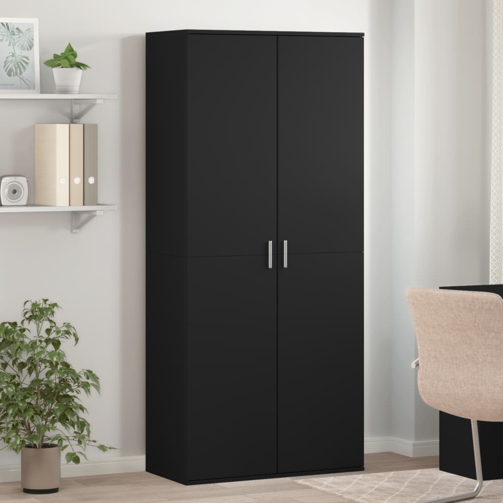 VidaXL Armoire à chaussures 80x39x178 cm aggloméré noir
