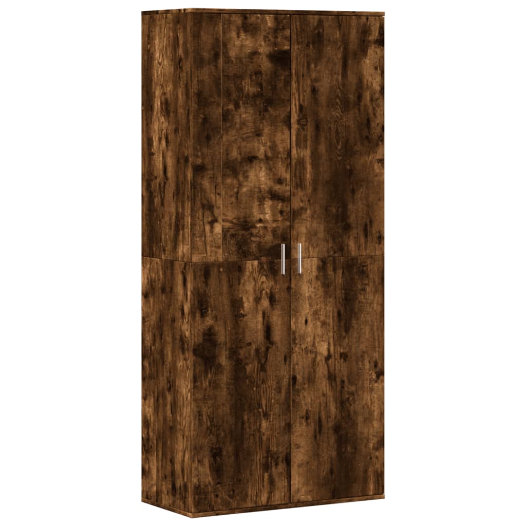 VidaXL Armoire à chaussures 80x39x178 cm bois d'ingénierie, chêne fumé