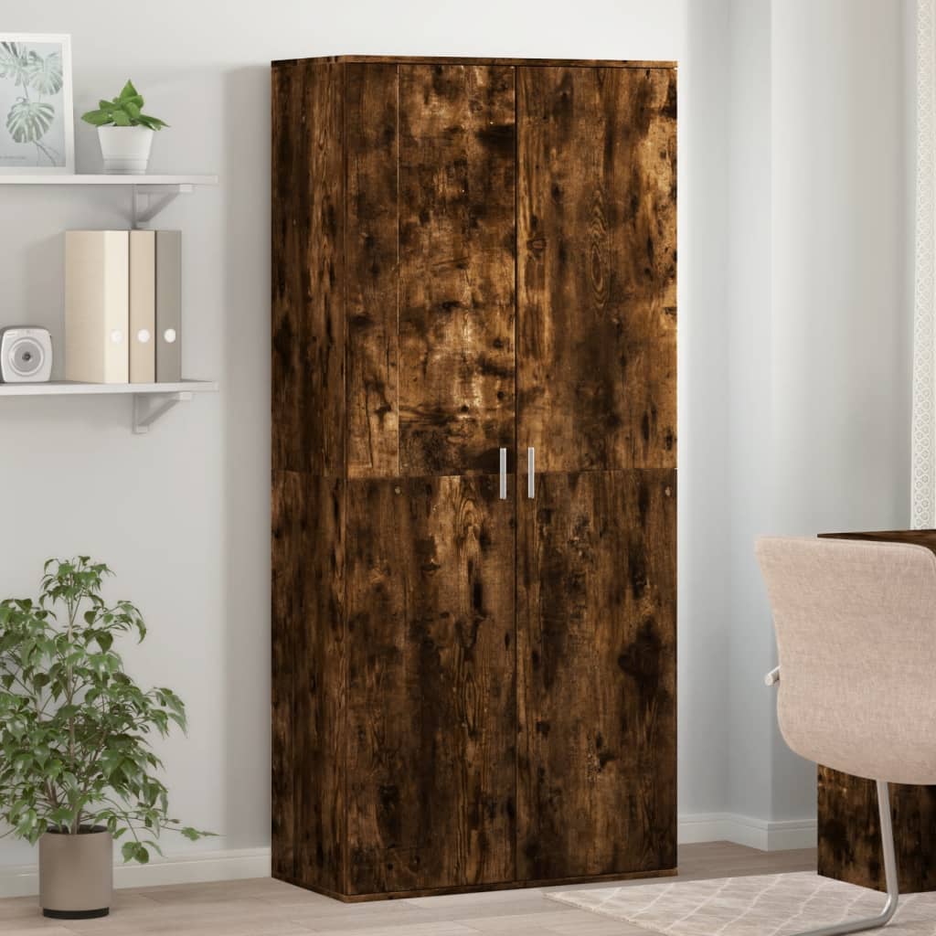 VidaXL Armoire à chaussures 80x39x178 cm bois d'ingénierie, chêne fumé