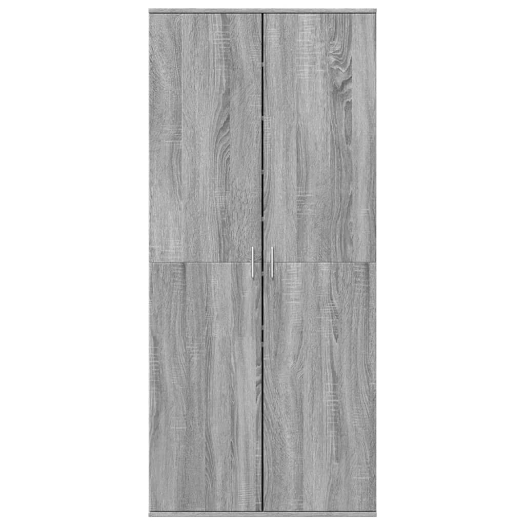VidaXL Armoire à chaussures 80x39x178 cm bois d'ingénierie gris couleur chêne sonoma