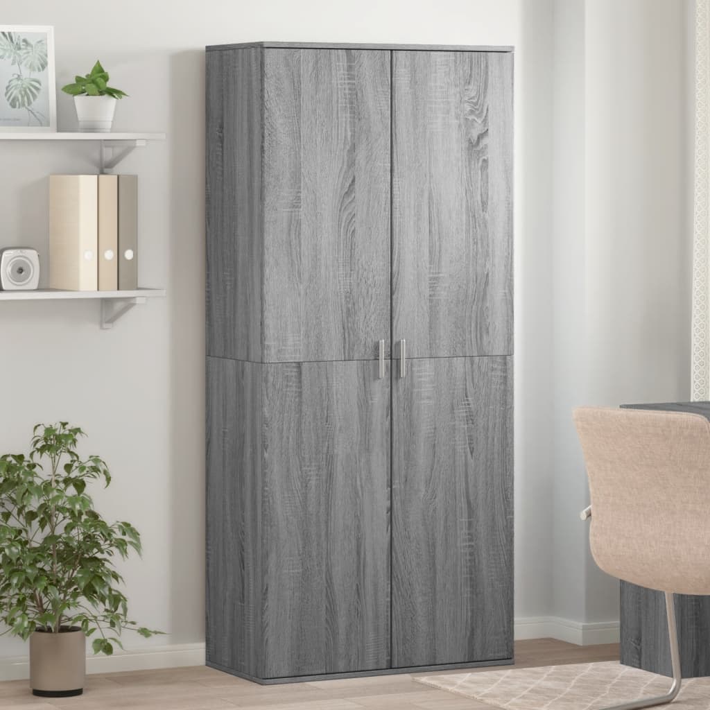 VidaXL Armoire à chaussures 80x39x178 cm bois d'ingénierie gris couleur chêne sonoma