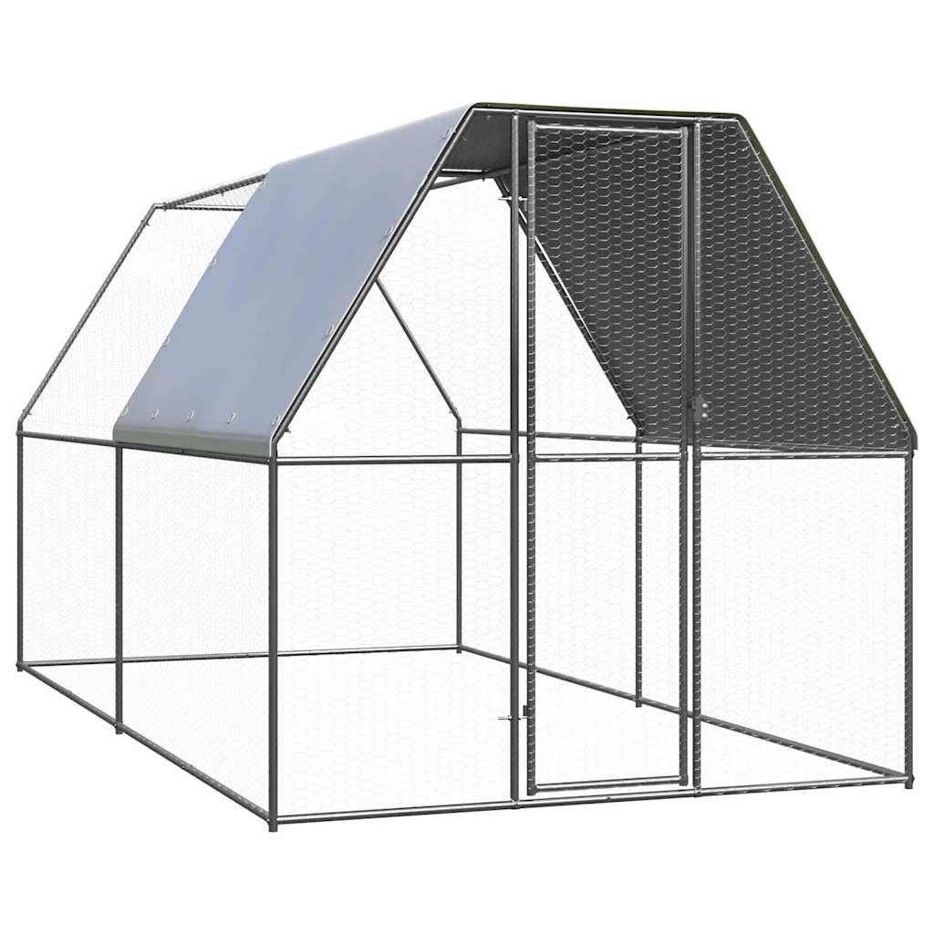 VidaXL Poulailler 2x4x2 m en acier galvanisé