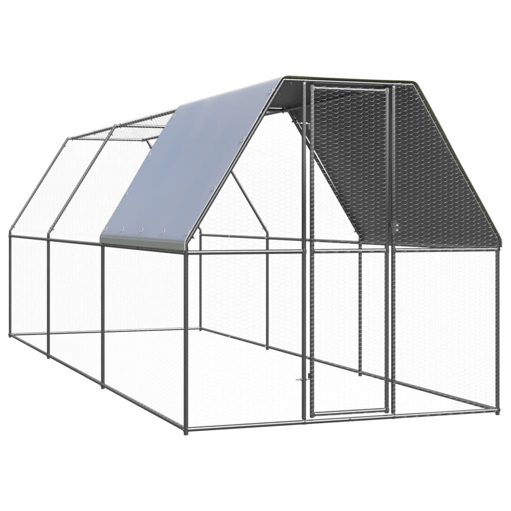 VidaXL Poulailler 2x6x2 m en acier galvanisé