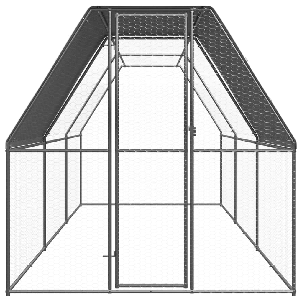 VidaXL Poulailler 2x6x2 m en acier galvanisé