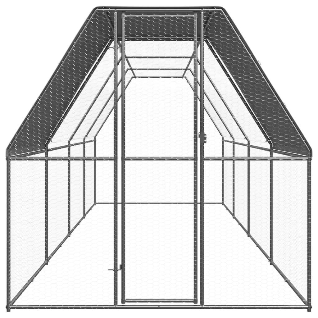 VidaXL Poulailler 2x8x2 m en acier galvanisé