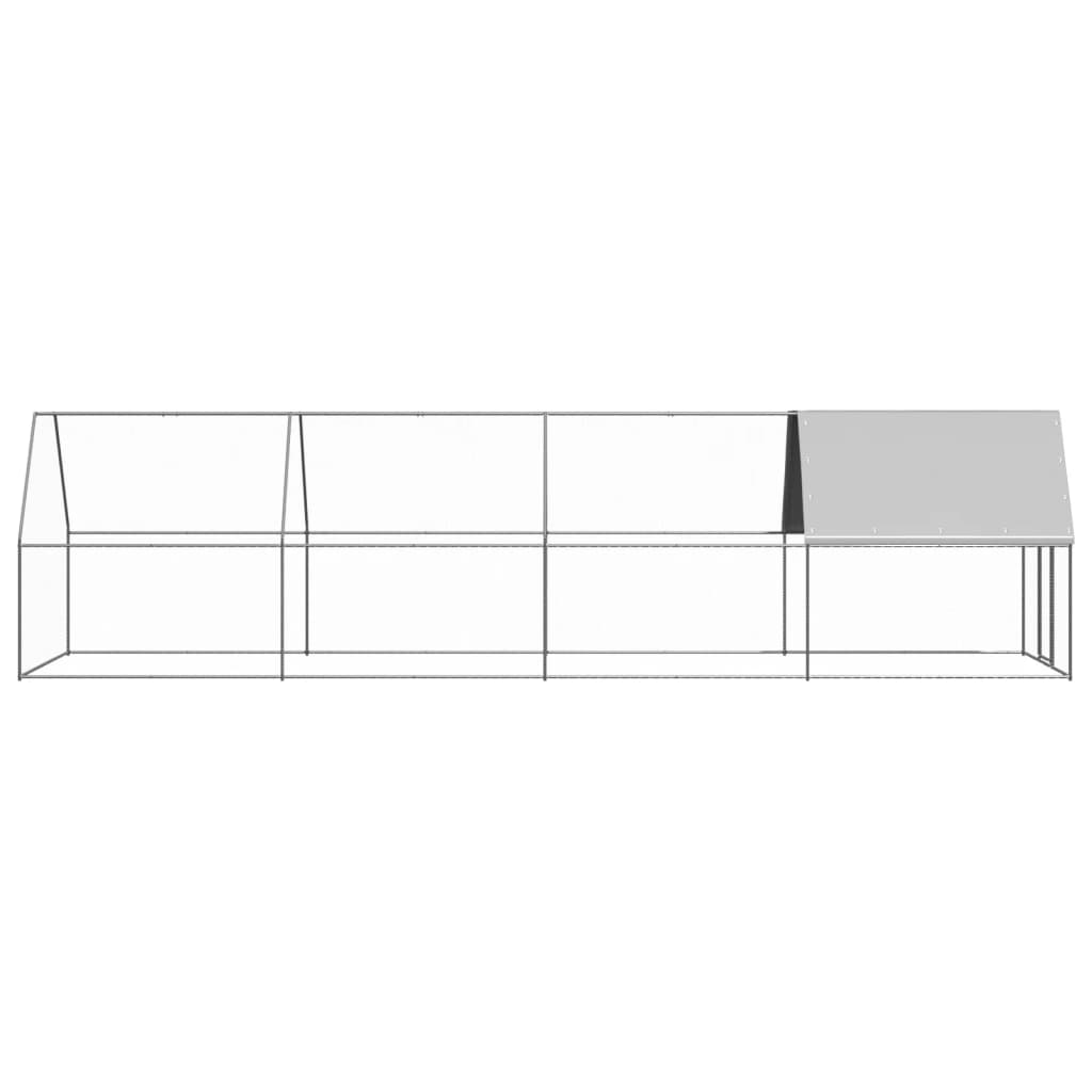 VidaXL Poulailler 2x8x2 m en acier galvanisé