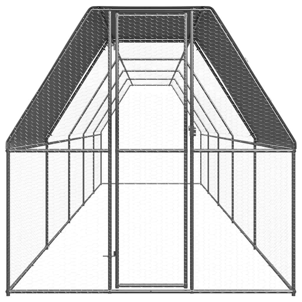 VidaXL Poulailler 2x10x2 m en acier galvanisé