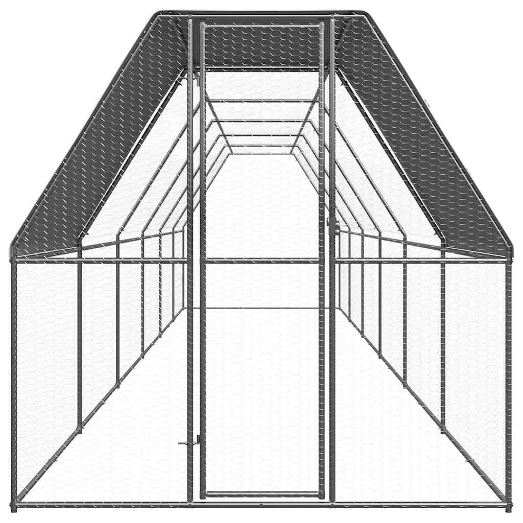 VidaXL Poulailler 2x12x2 m en acier galvanisé