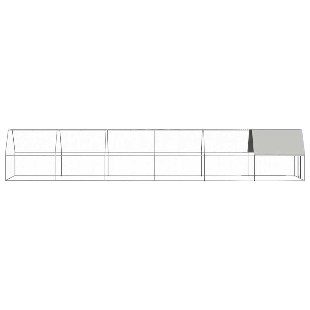 VidaXL Poulailler 2x12x2 m en acier galvanisé