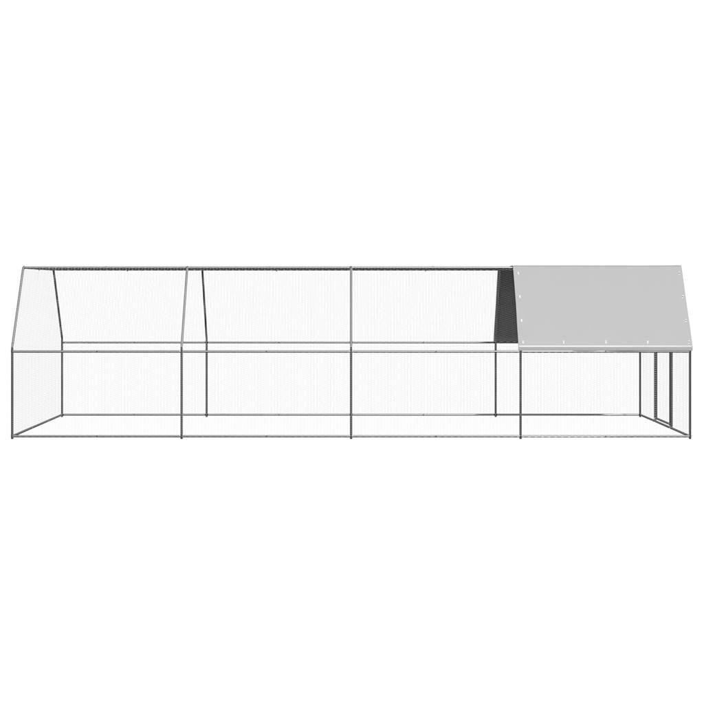 VidaXL Poulailler 3x8x2 m en acier galvanisé
