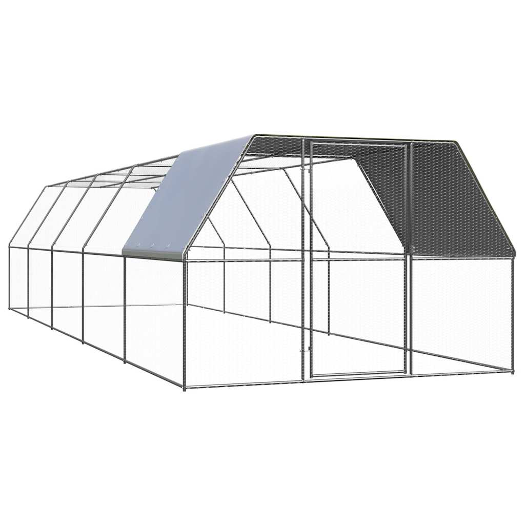 VidaXL Poulailler 3x10x2 m en acier galvanisé