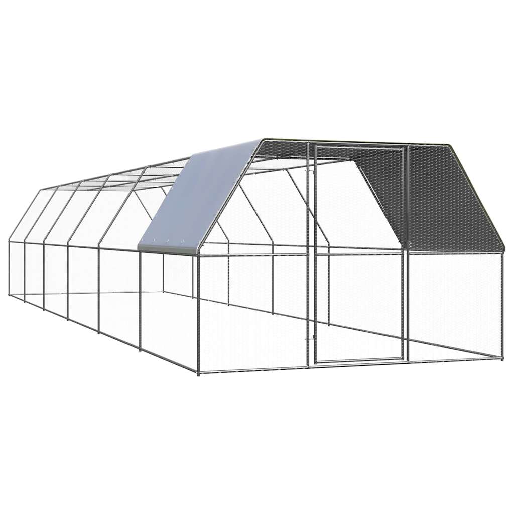 VidaXL Poulailler 3x12x2 m en acier galvanisé